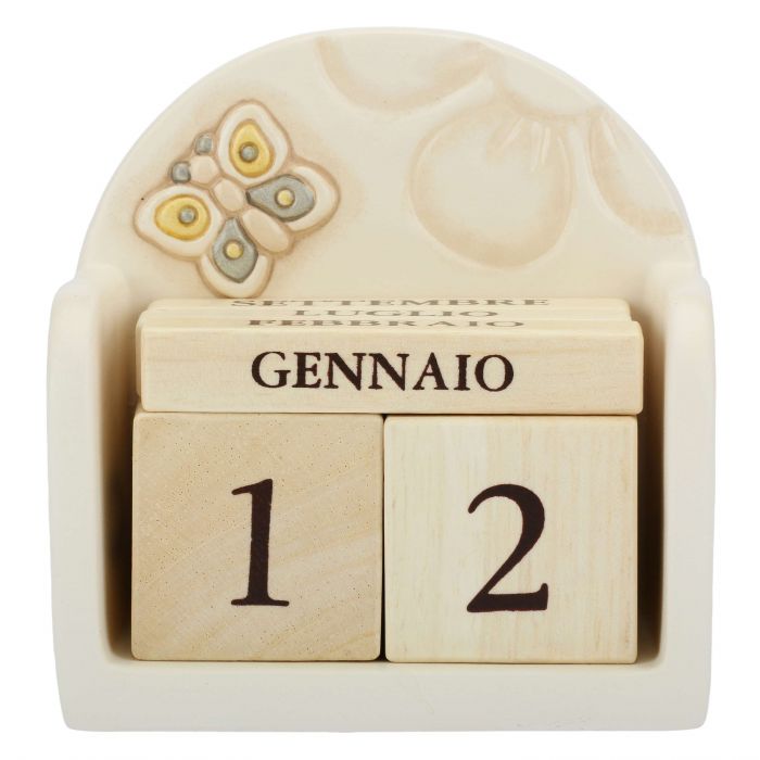 THUN Calendario perpetuo da tavolo in ceramica Elegance