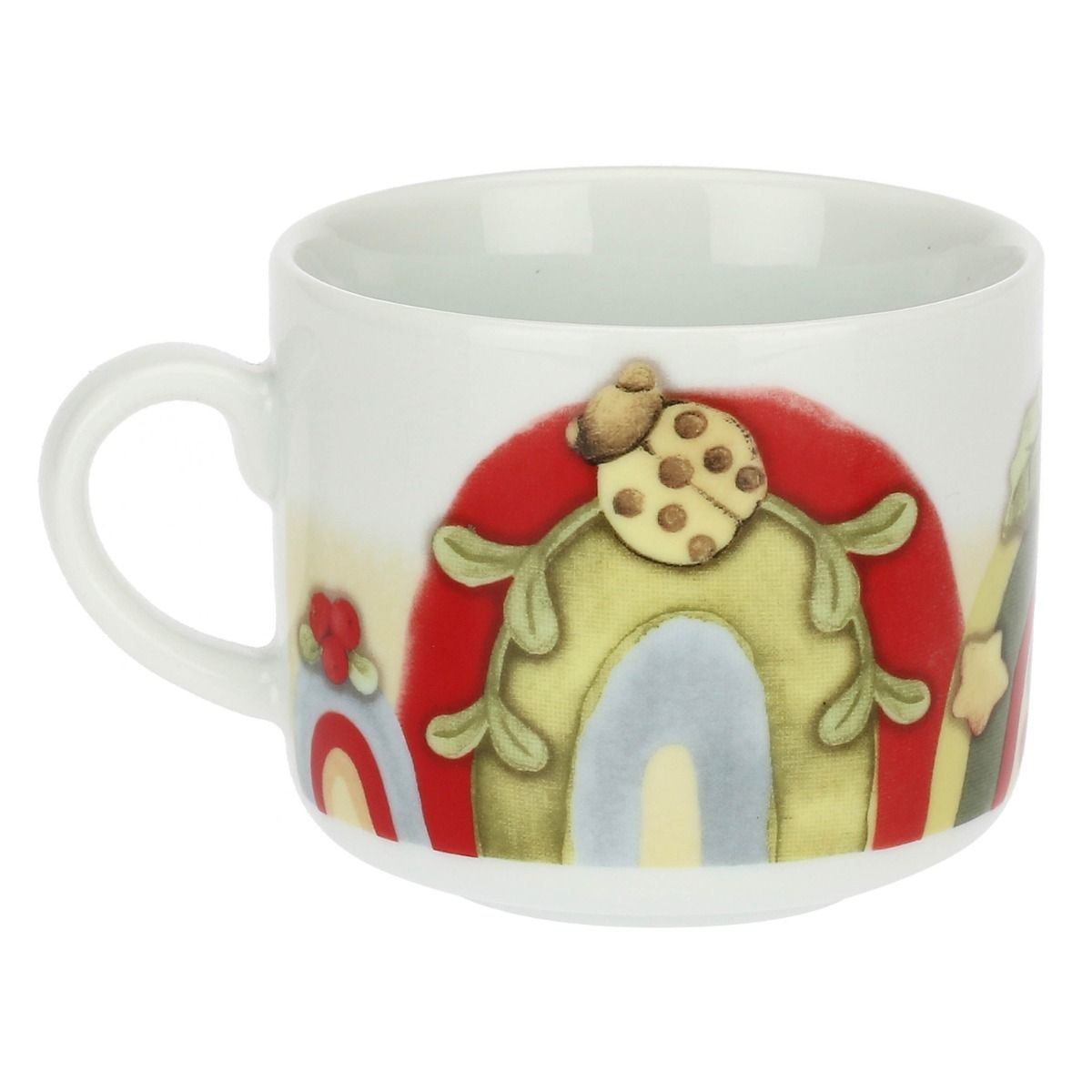 THUN Mug con vassoio ovale in porcellana Bosco Magico